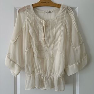 Sheer Blouse Beige
